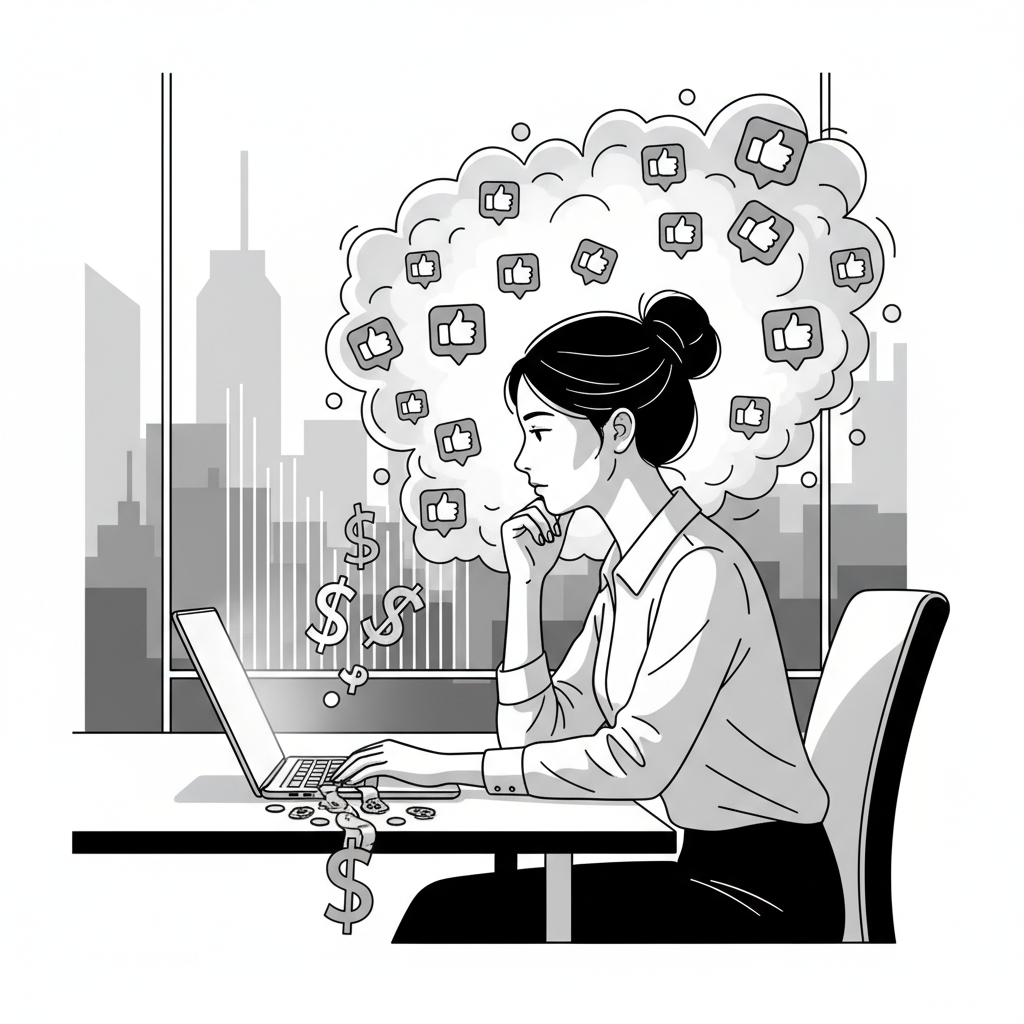 Visual illustration: The Great Creator Burnout: Why Chasing Likes Doesn't Pay the Bills