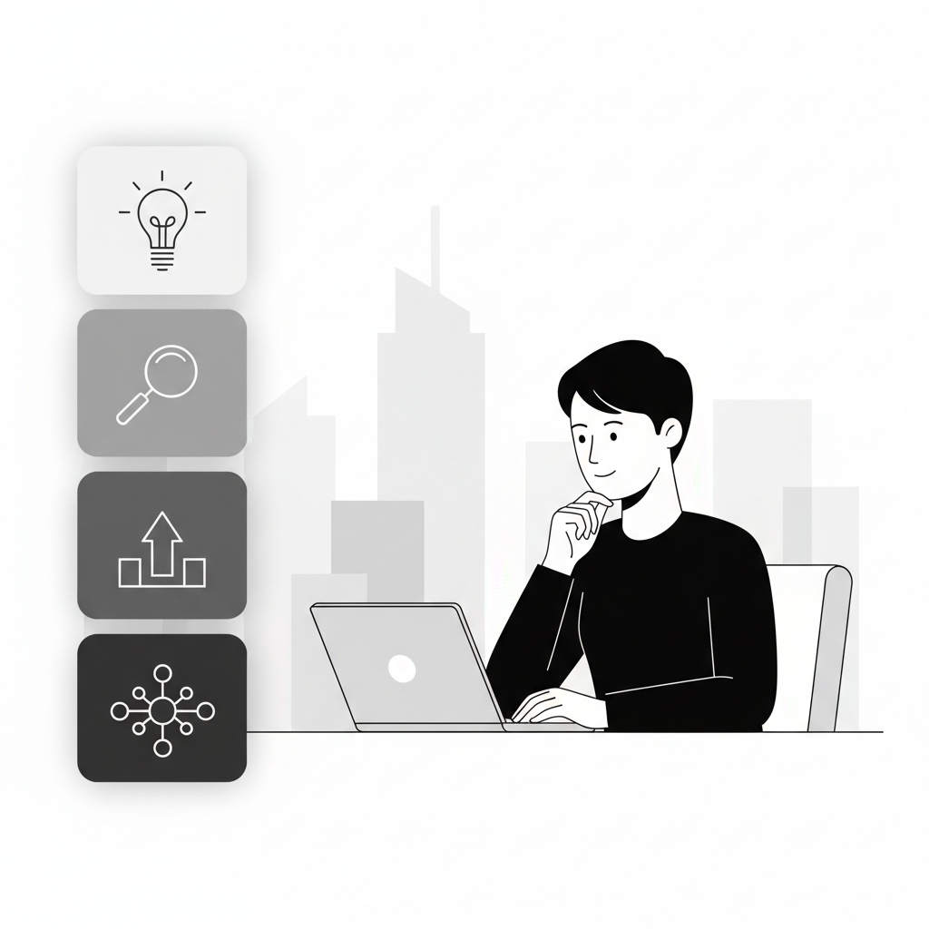 Visual illustration: My Methodology: A 4-Step System for Product-Minded Content